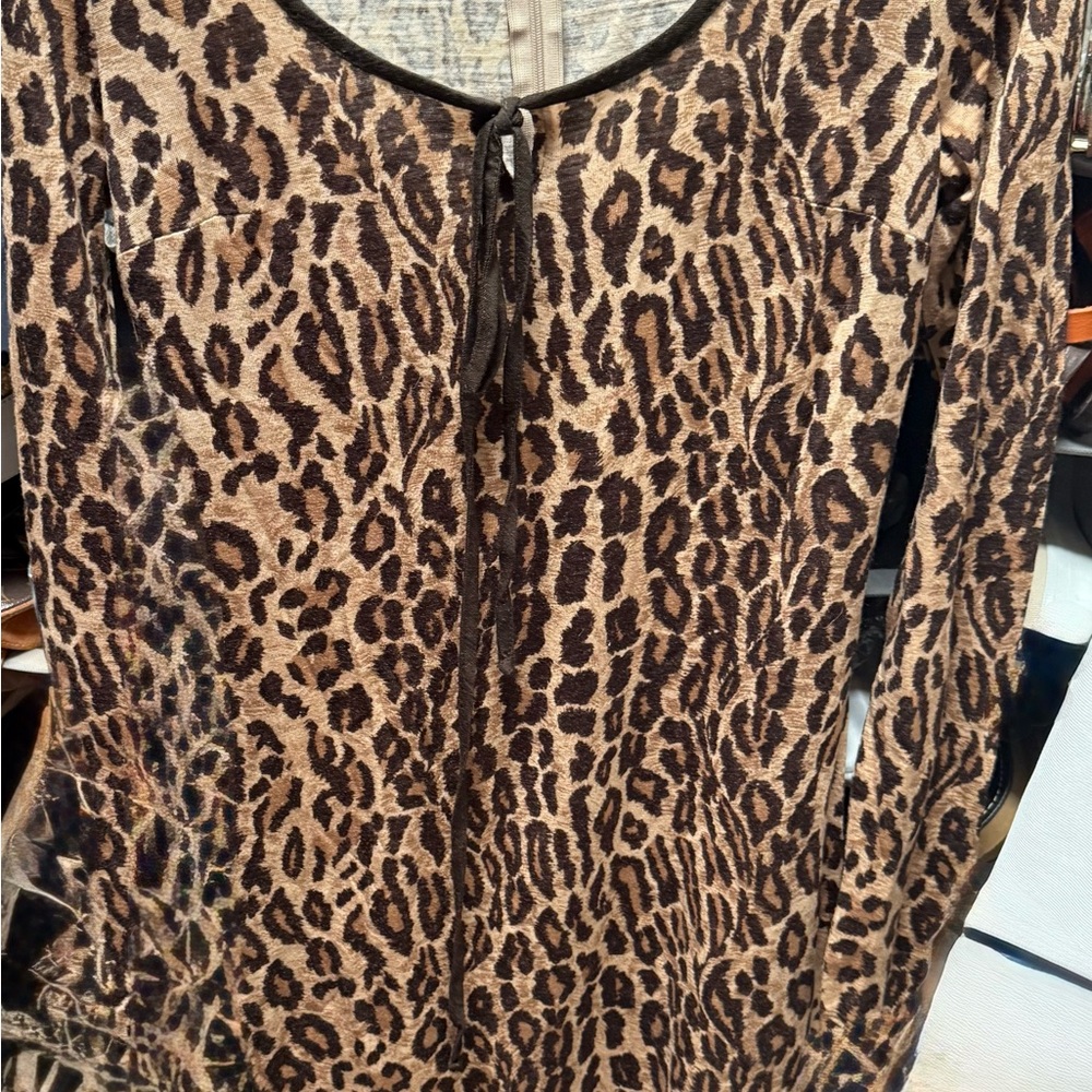 D&G Leopard Print Long Sleeve Dress